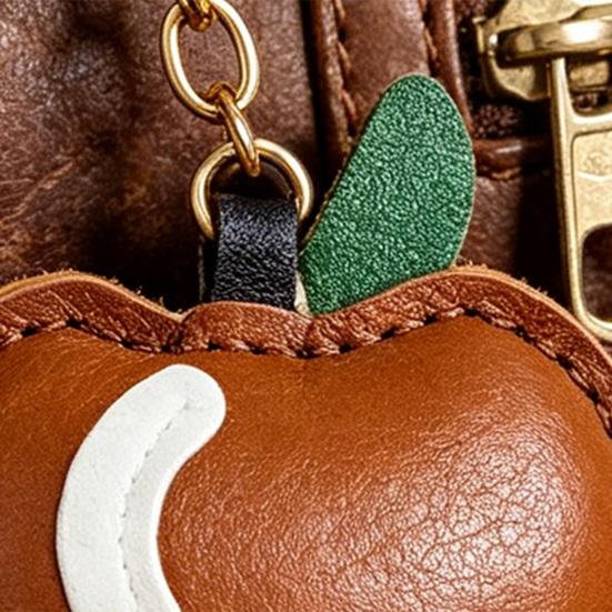 Apples Keychain Pendant Cute Apple-Shaped Leather Keychain Charm Colorful Fruit Bag And Car Pendant Soft Versatile Purse Charm for Women Tote Bags