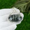 Gift For Her 925 Sterling Silver Natural Silver Leaf Jasper Gemstone Pendant