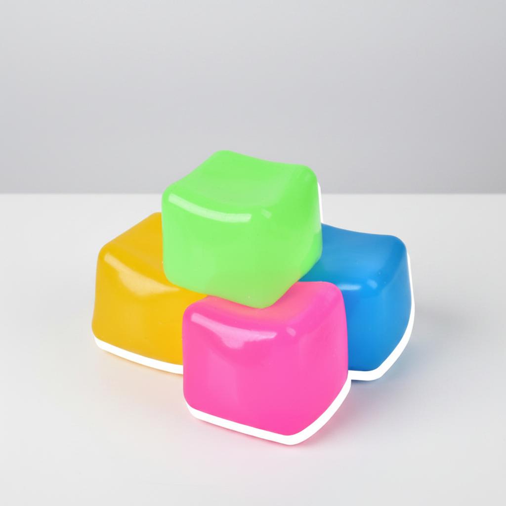Popular Kids Adult Fidget Sensory Stress Relief Toy Small Square Glitter Bling Aurora Ice Cube Squishy Cubes