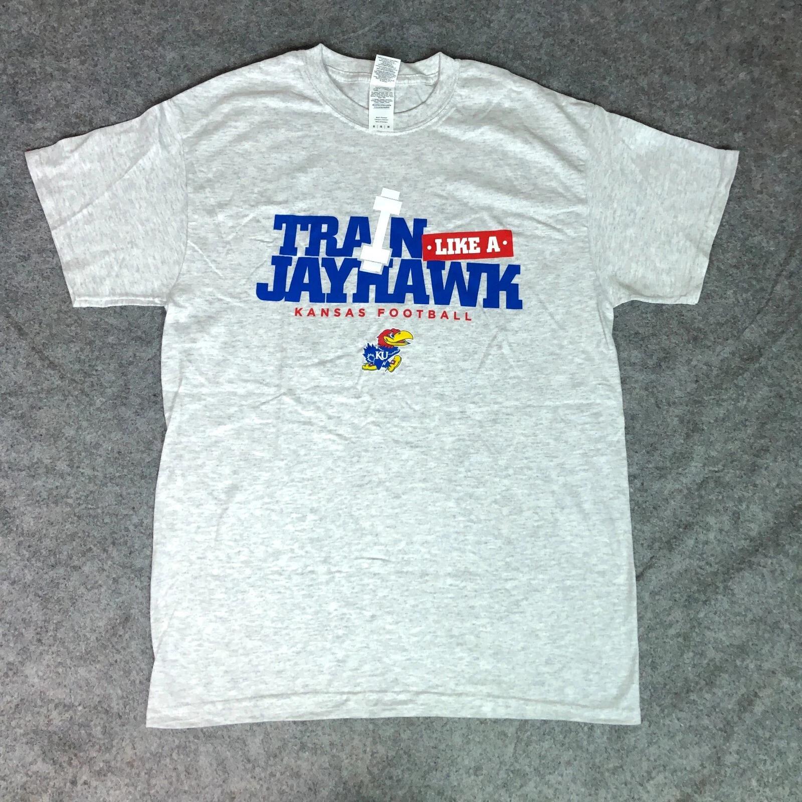 

Kansas Jayhawks Mens Shirt Medium Gray Tee Short Sleeve Sports NCAA Football A1 S