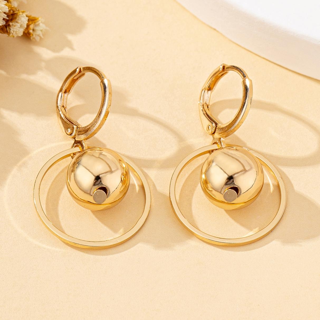 

A Pair of Women s Earrings, Ccb Spherical Earrings, Fashionable and Simple Earrings, Suitable for Daily Wear and Vacation Wear