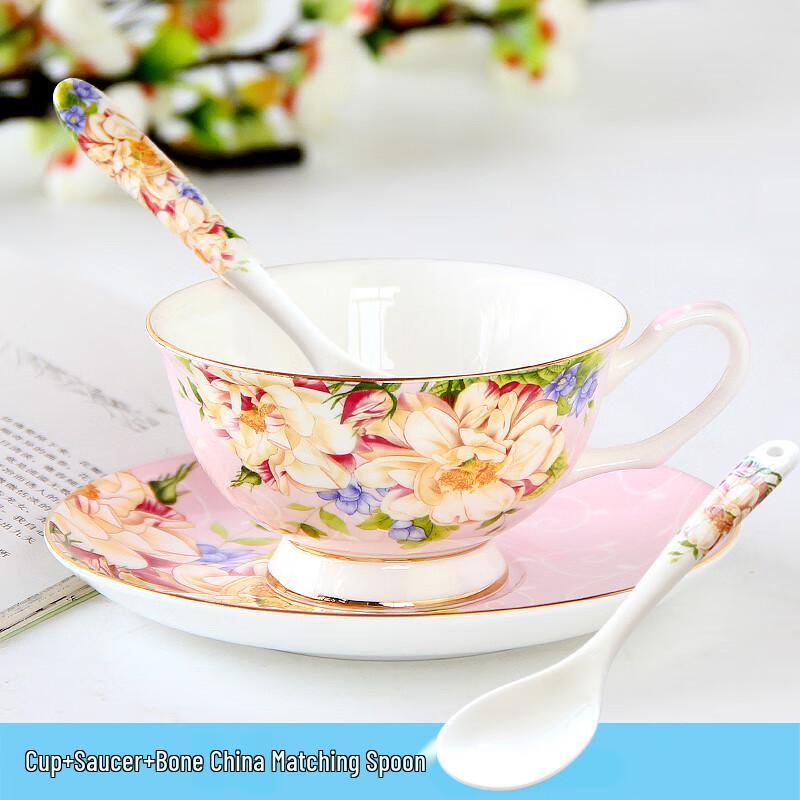Чжао Ран Европейский Розовый и Белый Костяной Фарфор Кофейный и Чайный Сервиз
