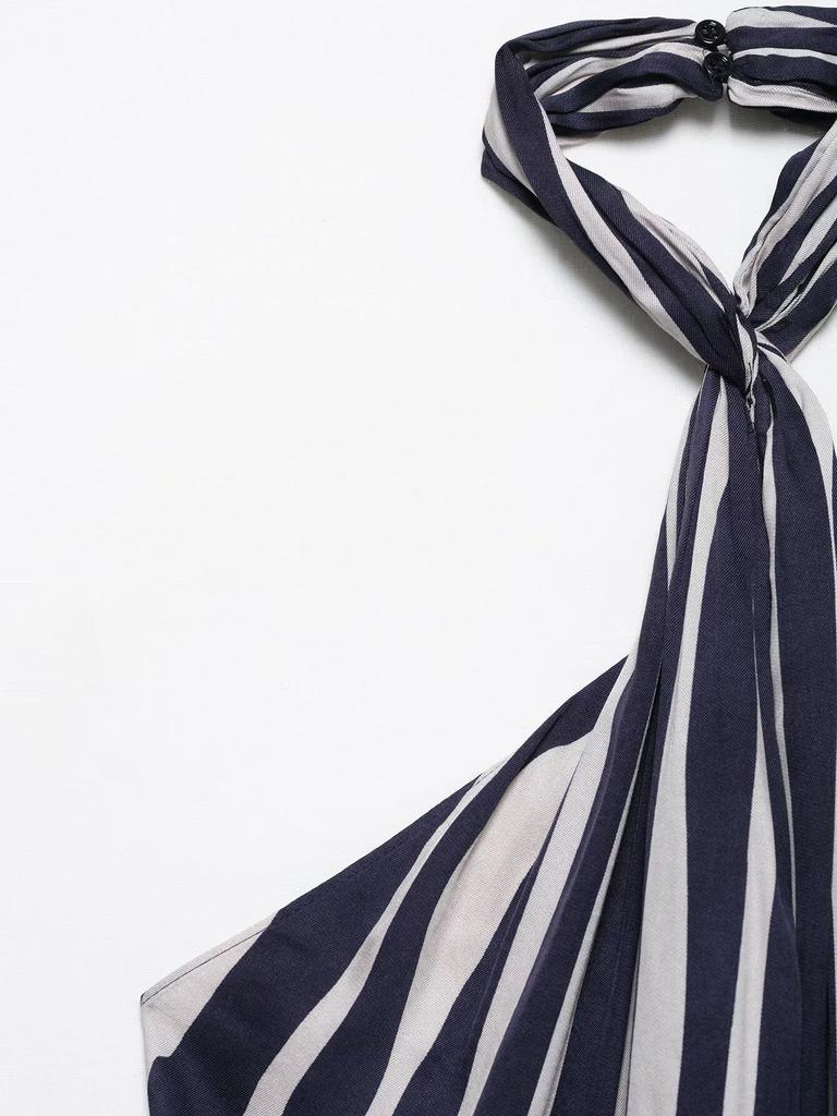 TAOP&ZA Spring/Summer Women's Halter Top & Striped Loose Long Pants Set