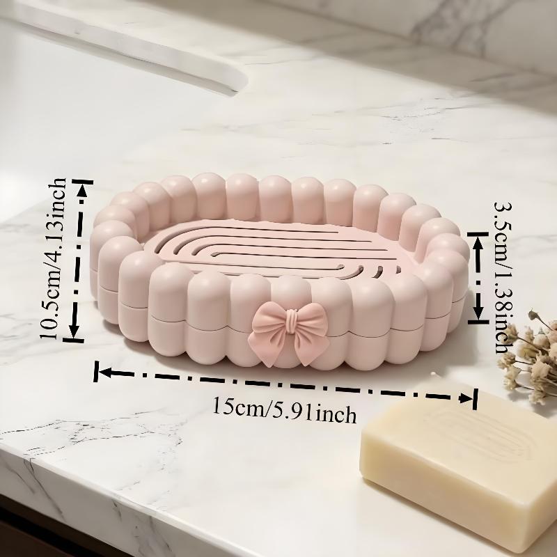 Ins High-End Feel Soap Box, Bathroom Drain Soap Box, Household Non Perforated Countertop Soap Storage Rack