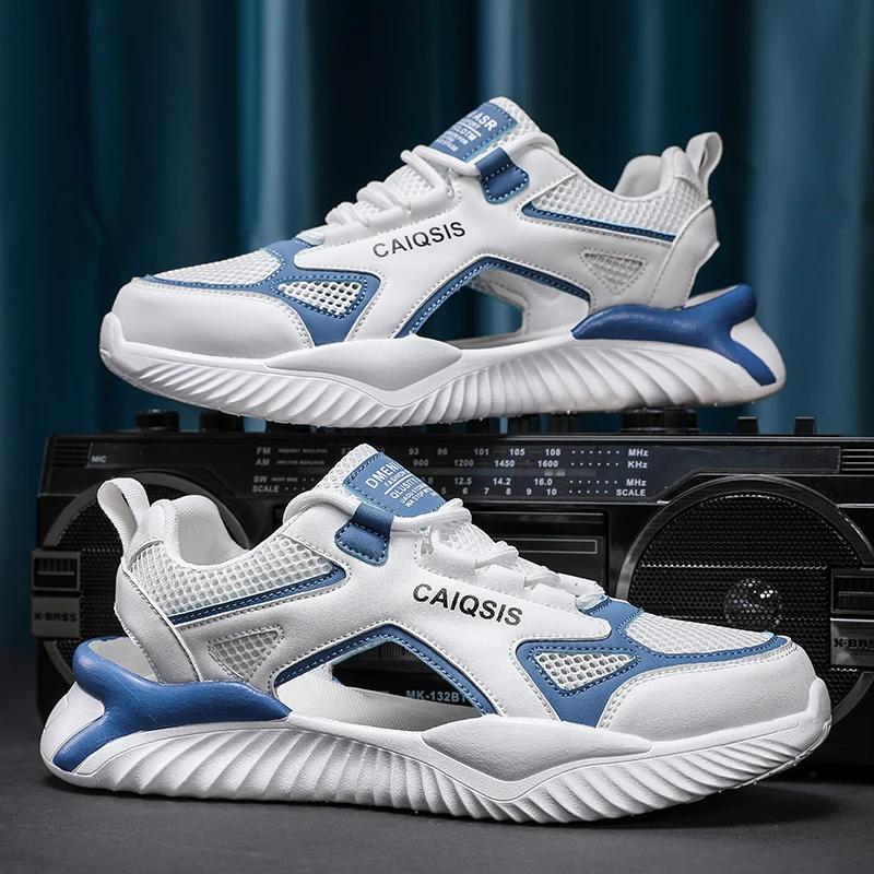 

Модные летние мужские сандалии, дышащие сетчатые пляжные тапочки, обувь для отдыха на открытом воздухе, нескользящие кроссовки, модная повседневная обувь, роскошные сандалии 44