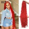 36Inch Pink Soft New Faux Locs Crochet Hair Braids For Women Synthetic Blonde Goddess Nu Locs Braiding Hair Extensions PreLooped