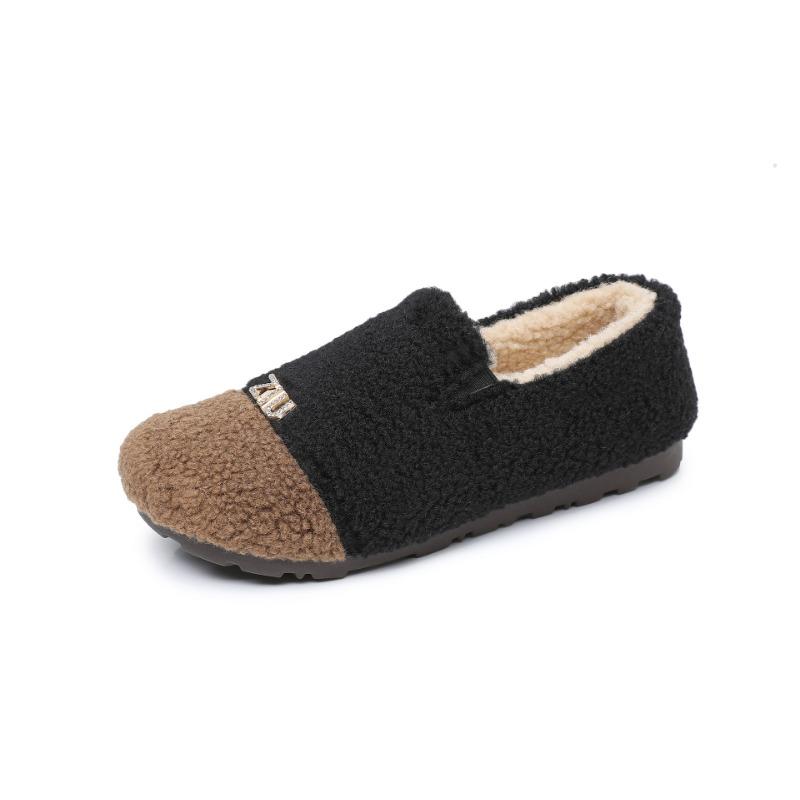 

Women s Large Size Soft Sole Winter Warm One Stirrup Fur One Snow Boots Padded Lined Ankle Boots Anti-slip Hiking Sports Cotton Boots 35