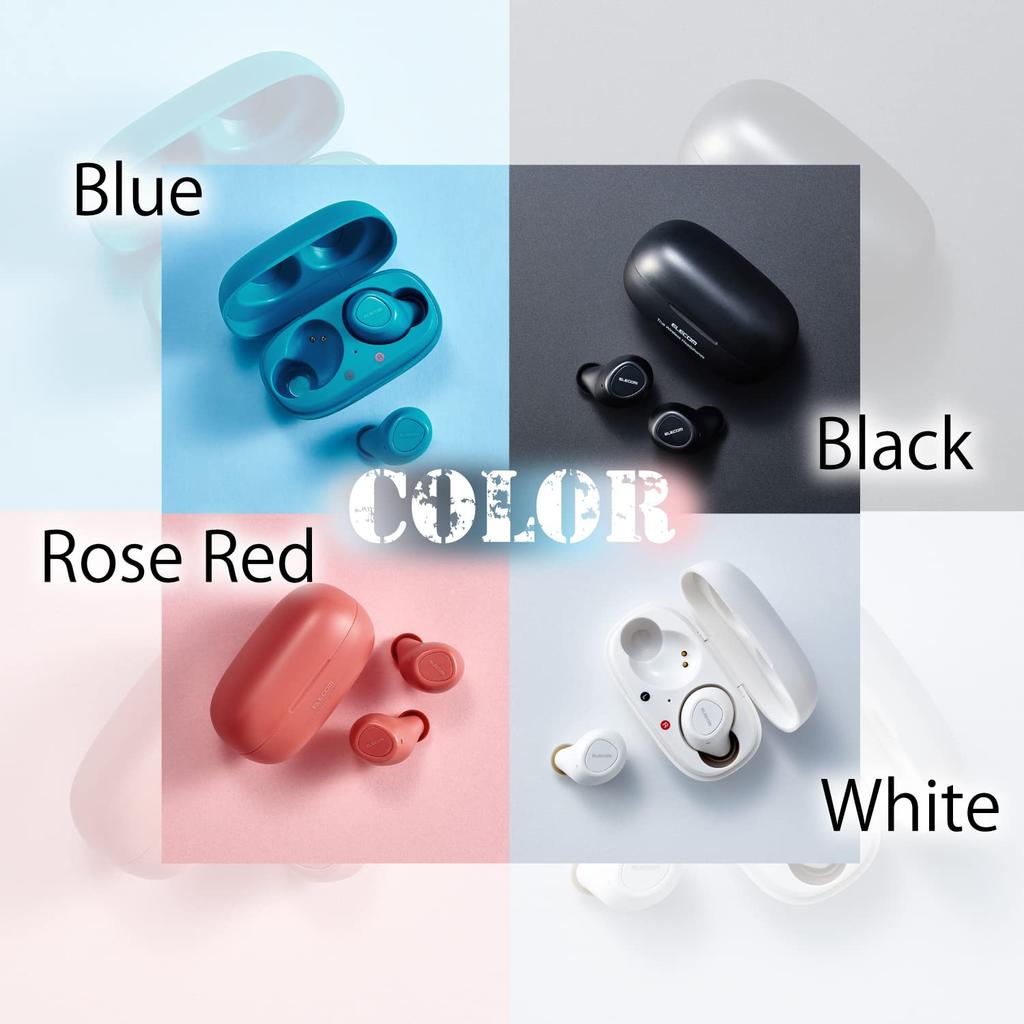 ELECOM True Wireless Bluetooth FAST MUSIC Rose Earphones, TWS10, Red, LBT-TWS10RD