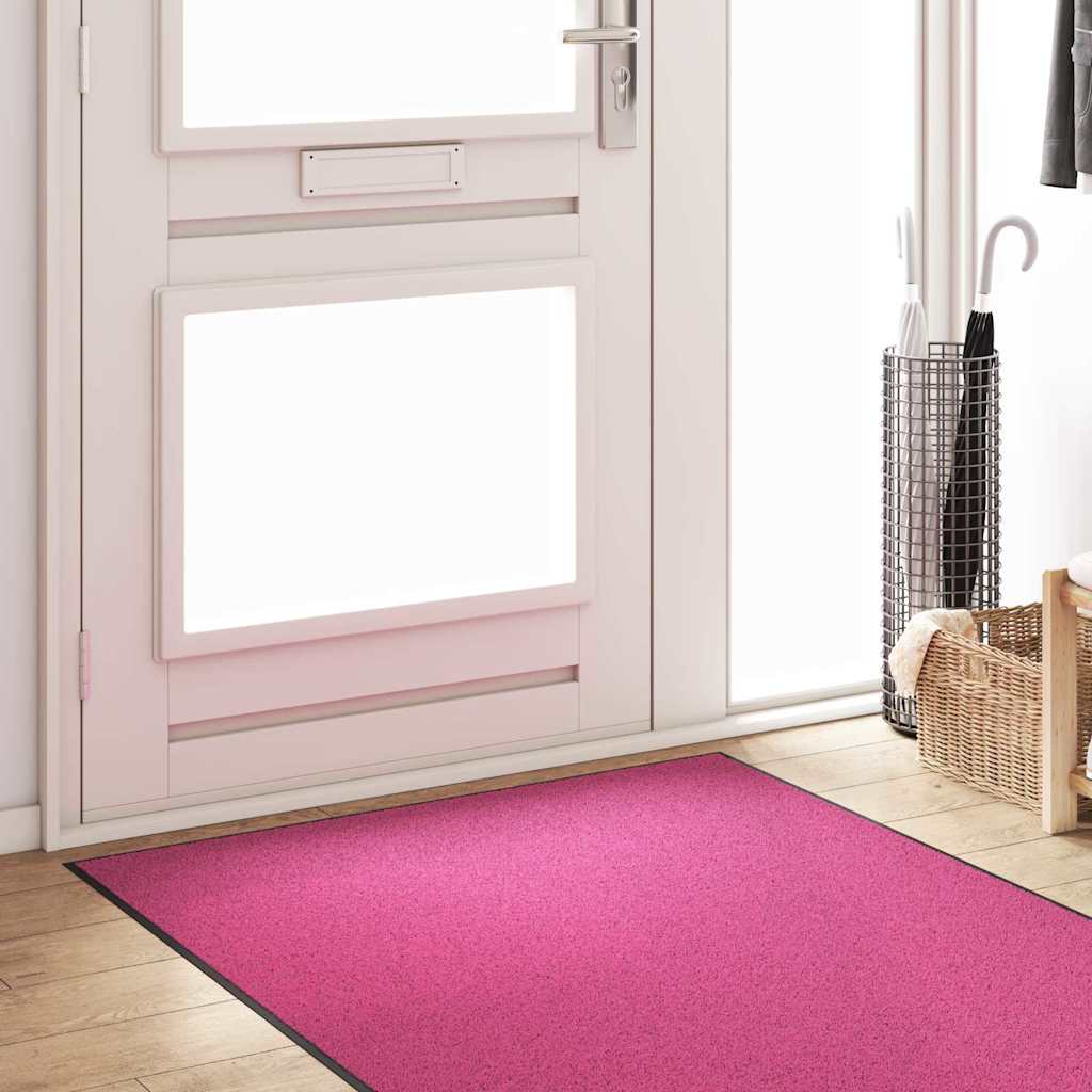 Doormat Pink and Black 120 X 250 Cm 100percent Polyamide
