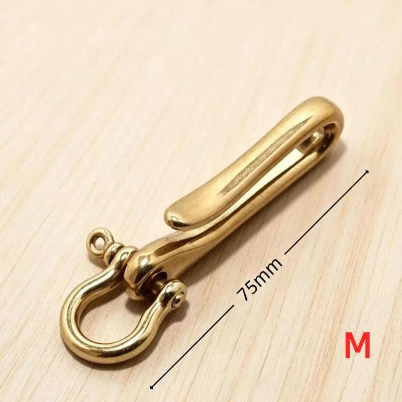 Retro Brass Belt U Hook Keychain Heavy Duty Easy Attach Key Ring Clip for Jean Wallet Chain