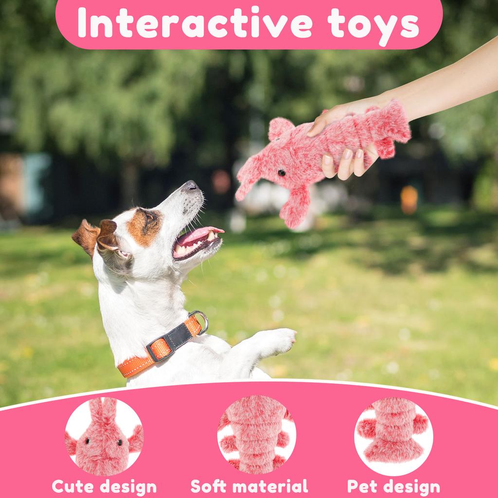 1/2/3Pcs Pet Toys Plush Lobster Interactive Cat Dog Toy USB Charging Jumping Simulation Lobster Teasing Cat Dog Toy Pet Supplies