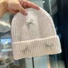 Koreanischer Blogger Strickmütze mit Bommel Herbst und Winter Ins Großer Kopfumfang Vielseitig Mode Ohrenschutz Strickmütze