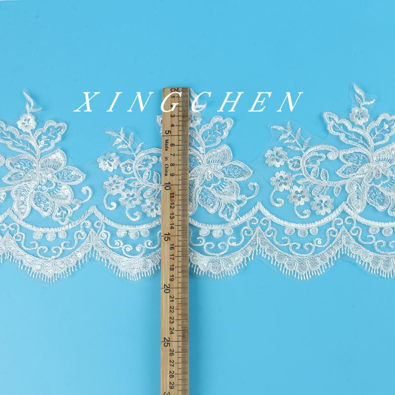 

Кружево из костей автомобиля Блестки Ширина 20 см Свадебные аксессуары Свадебное платье Фата Браслет Пояс Аксессуары для одежды White/crystal piece (width 20CM)