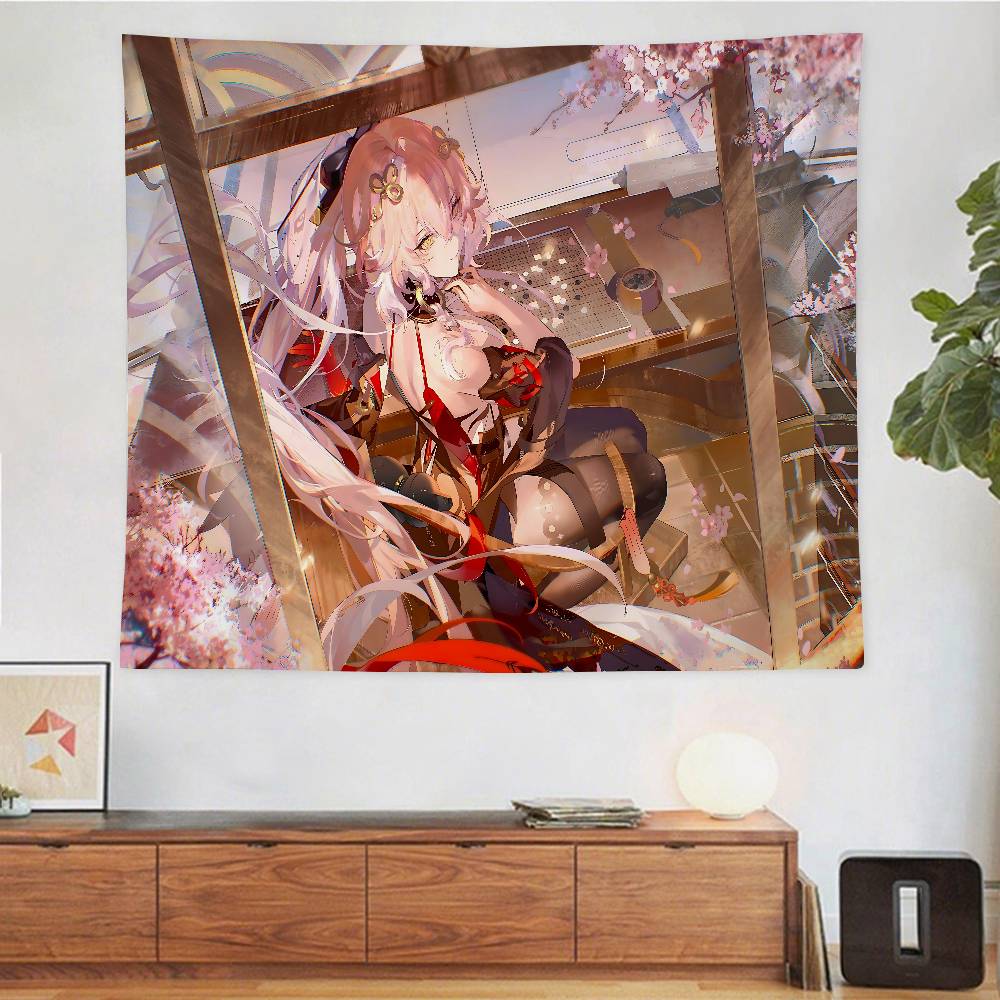 GWutheringI TWaves Changli Tapestry Wall Hanging Tapestry Art Deco Style Blanket Curtain Home Bedroom Living Room Decoration