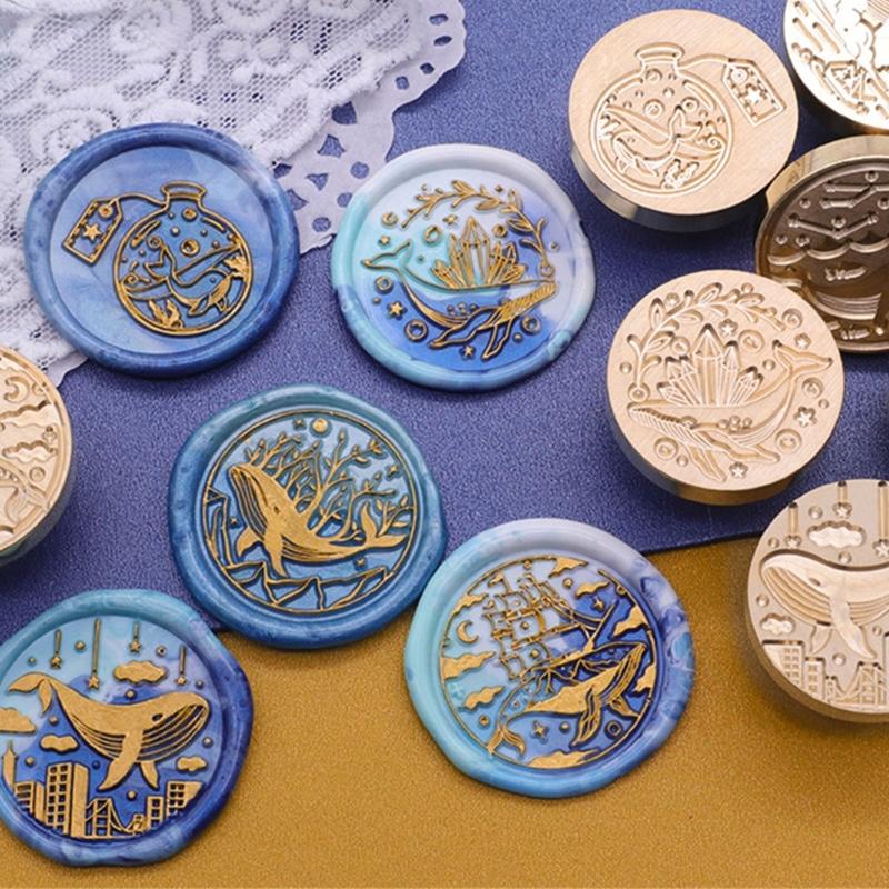 Meerestier Wachssiegelkopf, Ozean-Serie Wachssiegelstempelkopf Ersatz für Einladungen Briefumschlag