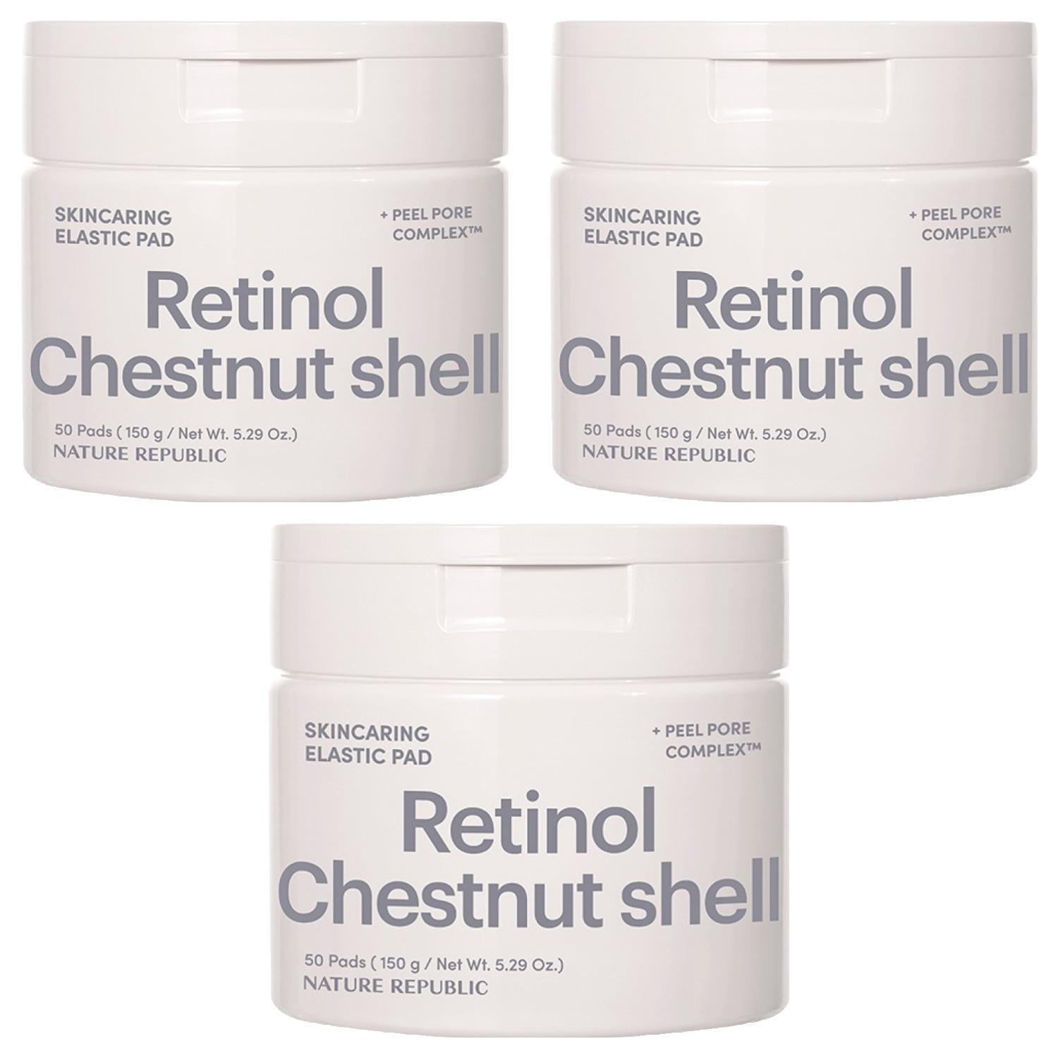 Nature Republic Skincaring Firming Pad Elasticity & Nourishing Toner Pads 150g (50ea) Pack of 3