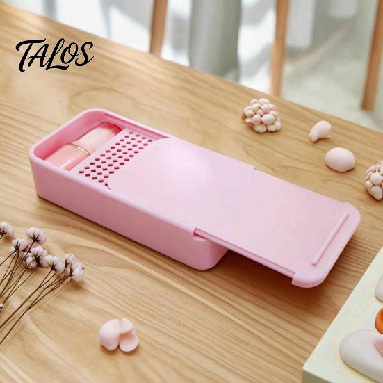 Powder Box with Sliding Cover Cornstarch Tapper for Polymer Clay, Container Removable Filter & Brush, Anti-stick Tool Clay Cutter Pottery Tools