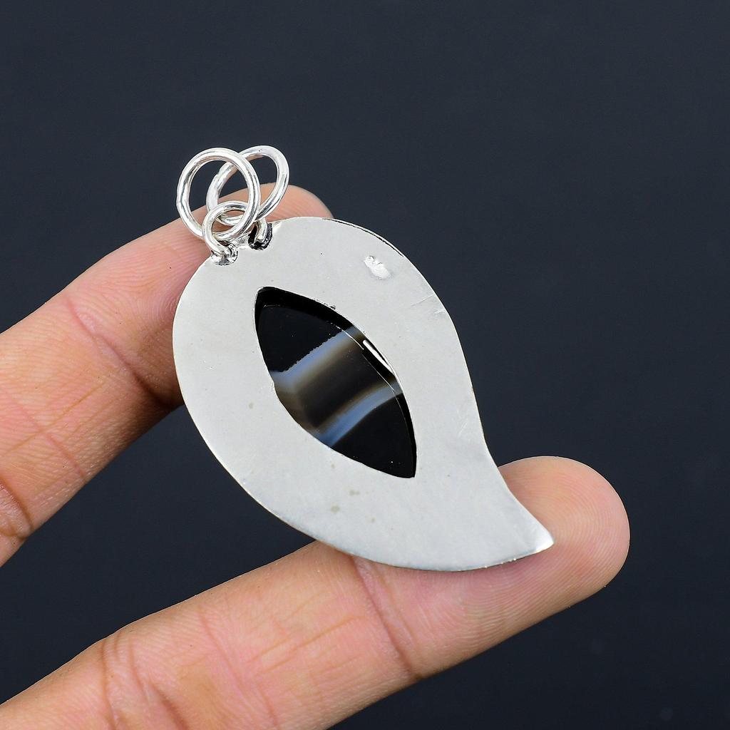 Mothers day Sale 925 Sterling Silver Natural Sardonyx Bezel New Pendant Jewelry