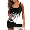 European and American Fashion Sexy Printed Split Waist Bikini Swimsuit for Women