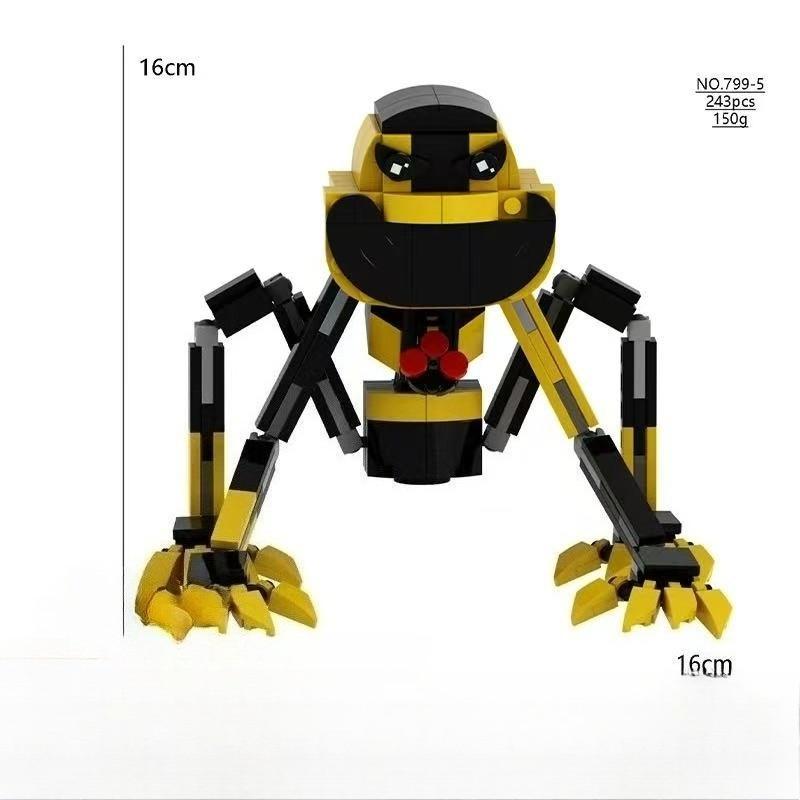 Smiling Critters 4 Action Figure Building Blocks Set Pianosaurus Yarnaby Doey Poppi Construction Toy For Kids Birthday Gift