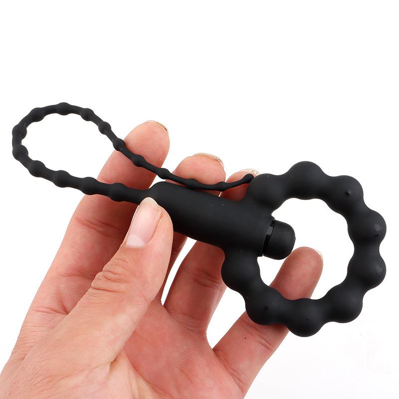 Silicone Vibrating Urethral Sound for Intense Stimulation, Electric Prostate Massager Toy, Soft & Flexible Beaded Design
