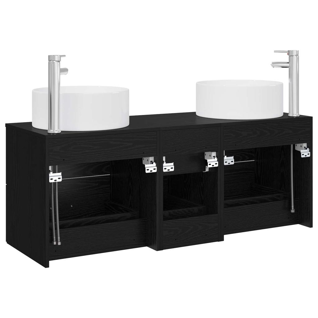 Bathroom Furniture Set 3 Pcs Black 49.5 X 44.5 X 65.5 Cm