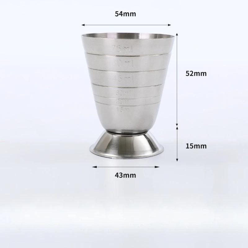 1/2Pcs Stainless Steel Metal Liquid Mixing Drink Measuring Cups With Scale Multifunctional Wine Glass for Home Bars & Restauran