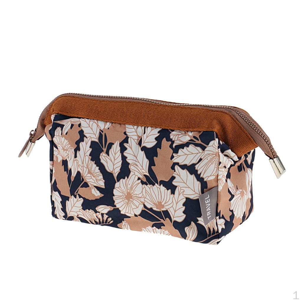

Portable Travel Comestic Bag Makeup Brushes Tools Organizer Pouch Pencil Toiletry Tool with Zipper коричневый