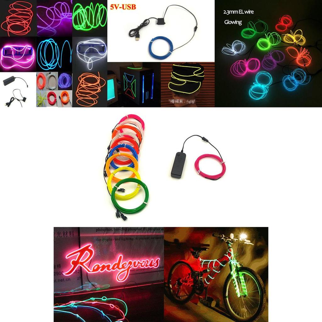 Vibrant Neon Led Light Glow El Wire String Rope For Stunning Party Decorations