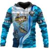 Sweat à capuche unisexe avec impression numérique 3D Motif pêcheur Luya pull de sport d'extérieur