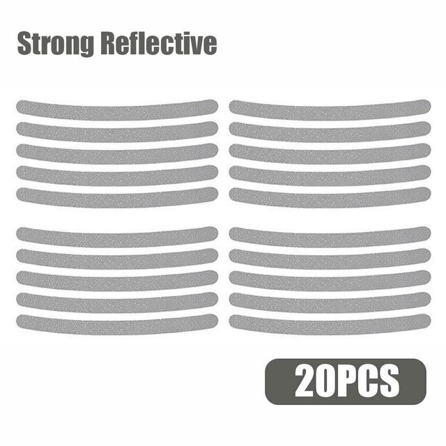 5/20pcs Car Wheel Hub Reflective Sticker Tire Rim Reflective Strips Luminous Sticker for Night Driving Car-Styling Accessories