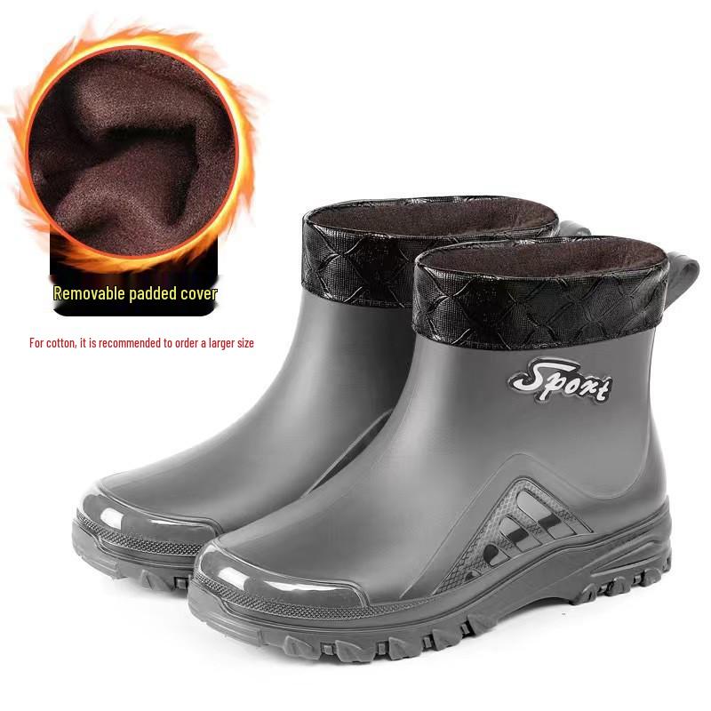 2023 Winter Sale: Men's Short Tube Waterproof Rubber Rain Boots - All-Season Fashionable Flat Design