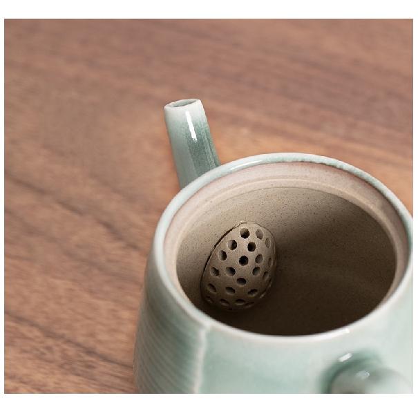 175ml Japanese Style Small Teapot Ceramic Gray Glaze Kung Fu Tea Set