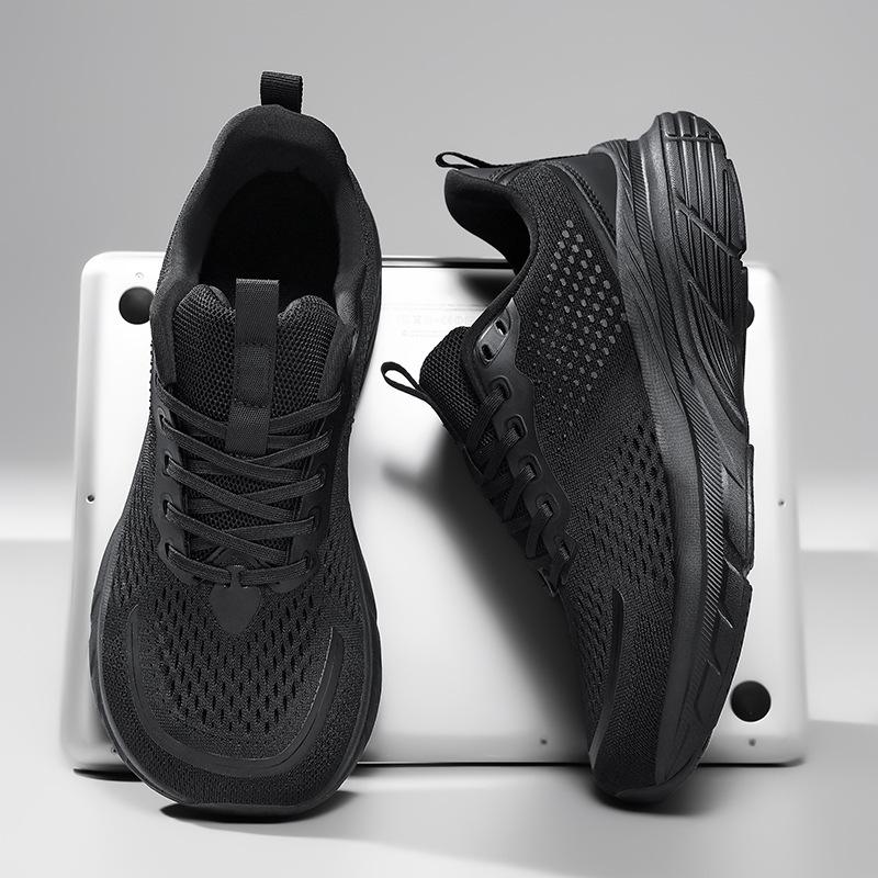 Men's Wide Fit Mesh Running Shoes with Shock-Absorbing Soles - 2026 Spring/Summer Collection