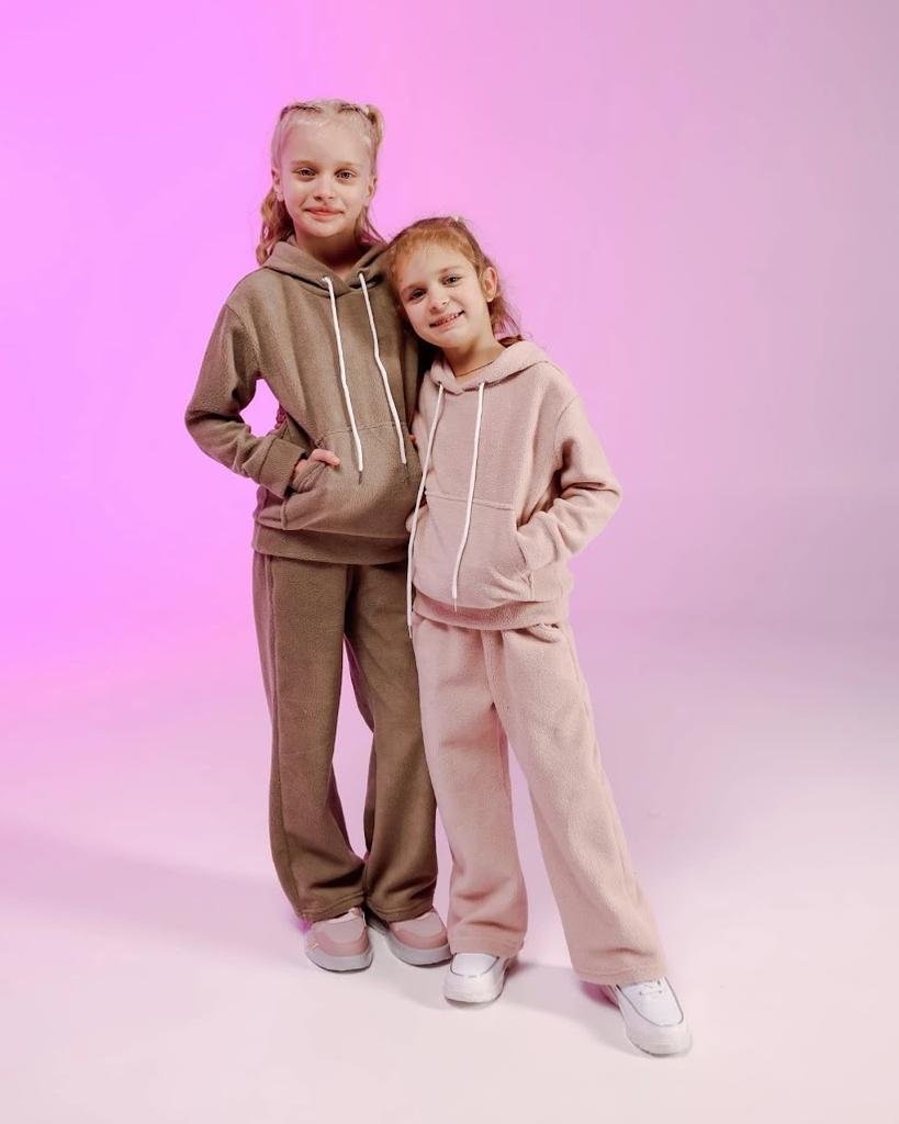 Girls’ Winter Clothing Set – Soft Interssoft Hoodie & Palazzo Pants, Winter 6447-136 HC
