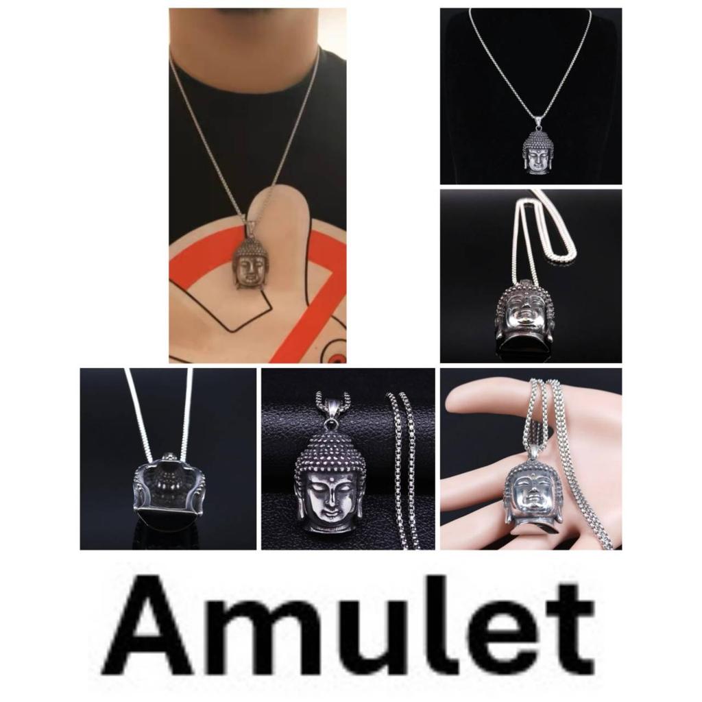 Vintage Retro Boeddha Hoofd Hanger Ketting Unisex Mannen Vrouwen Mode Gotisch Amulet Talisman Sieraden Feest Cadeau