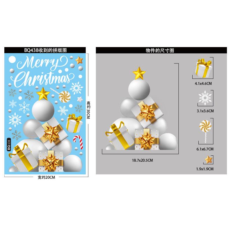 2025 Christmas Window Stickers Santa Claus Snowman Glass Sticker Christmas Home Room Decoration Static Stickers Happy New Year