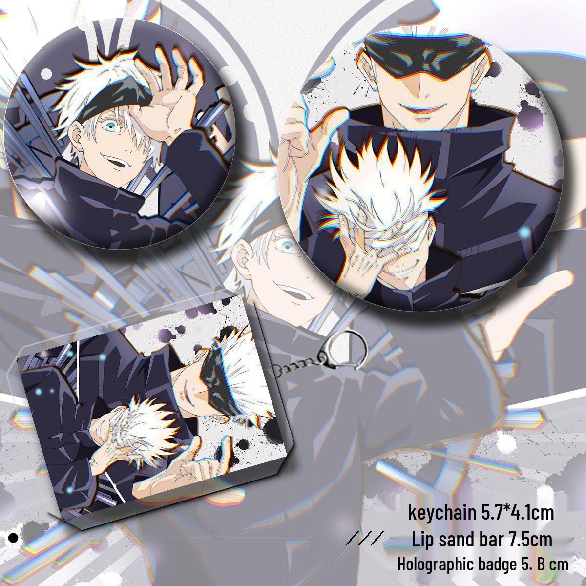 

Jujutsu Kaisen Gojo Satoru Fan-Made Laser Card Keychain Badge Set (6-Piece)