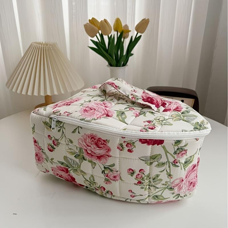 1 Stück Stepp-Blumen-Bügeleisen-Aufbewahrungstasche mit Griff, Tragbare Dampfbügeleisen-Transporttasche, Bügeleisen-Abdeckungsorganisator für Reisen & Zuhause