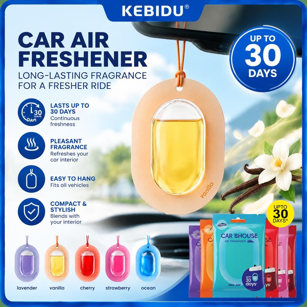 30 Day Long-Lasting Fragrance Enhancing Car Essential Oil Pendant, Breathable Film Hanging Decoration, Car/bathroom/wardrobe & Bathroom Air Freshener