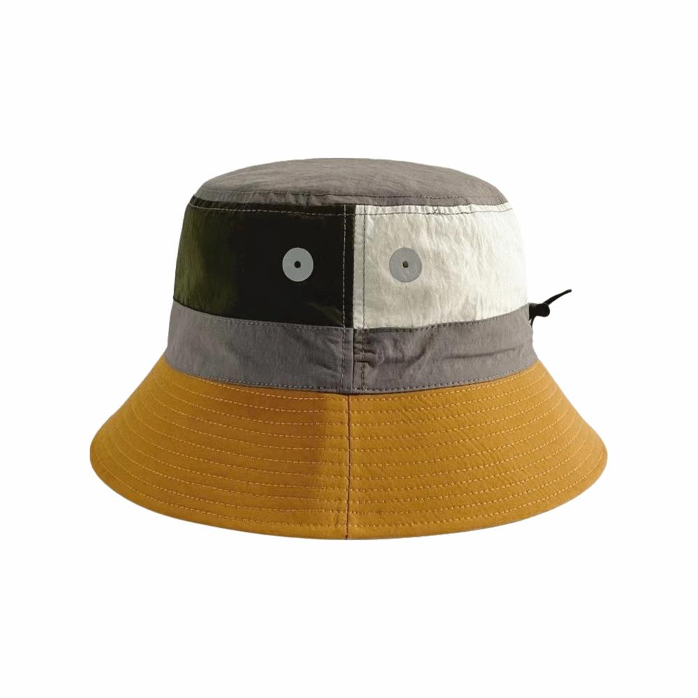 

Casual Breathable Quick-Dry Bucket Hat Light Thin Patchwork Fisherman Hat Anti-UV Folding Sun Protection Cap Summer оранжевый