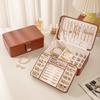 Lockable Zoned Jewelry Box with Stud Earrings, Necklace and Ring, Large Capacity, Multi-layer Leather, Light Luxury Dust-proof Jewelry Storage