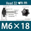 32-Head Rubber Six-Star Plum Blossom Handle Knob M5/M6/M8 Plastic Thumb Screw