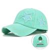 Snapback Adjustable Cap Baseball Star Hole Denim Washed Y2K School Old Vintage Hats Autumn Summer Fishing Hat Men Women Caps Casquette Gorras