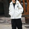 MLB Velvet Jackets Unisex Ivory White Stand Collar Moderate 31JPF3061-50I