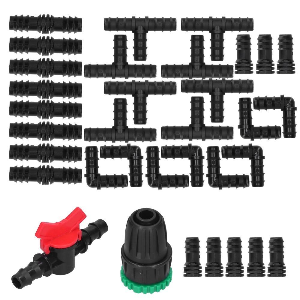 34PCS Easy Install Irrigation Adapter black Drip Irrigation Fitting Irrigation Tee  Roof Cooling чёрный