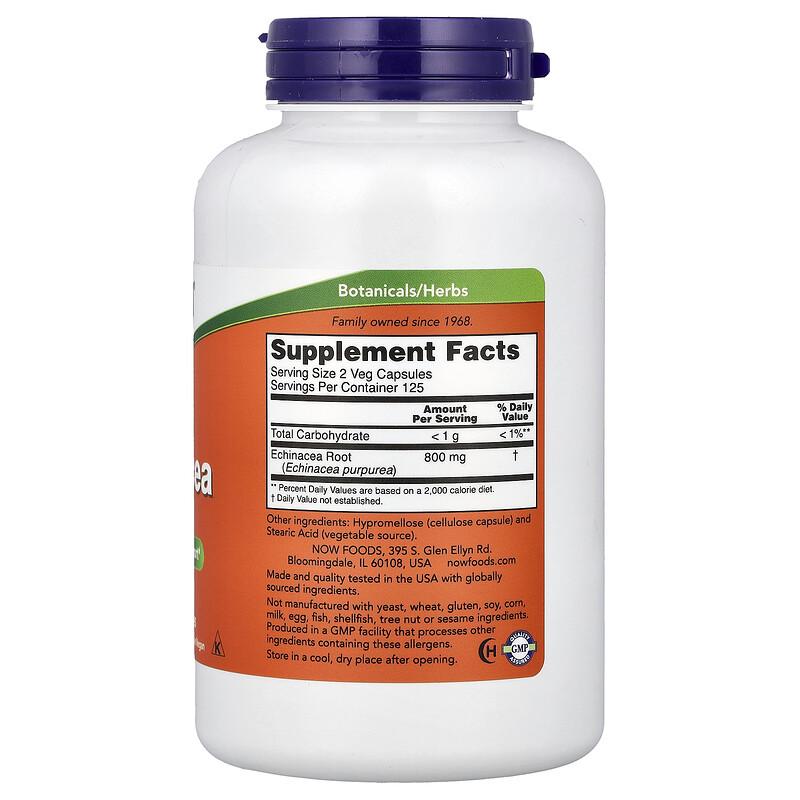 Echinacea, 250 Veg Capsules (400 mg per Capsule)