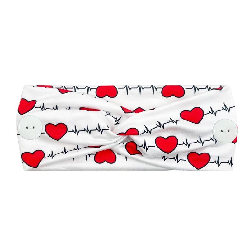 Women Nurse Headbands with Button Wide Headbands for Mask Non Slip Elastic Ear Protection Gift for Doctors Sweatband Hairband