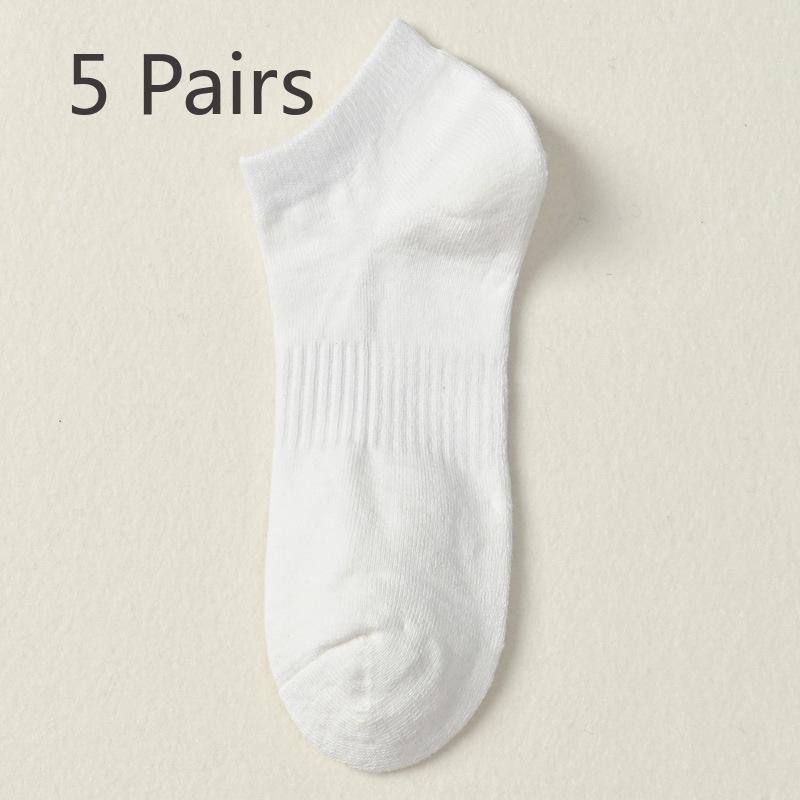 5 Pairs of Female Autumn and Winter Cotton Thick Wool Ring Warm and Cold Resistant Pure Color Sports Sweat Absorption Tube Socks