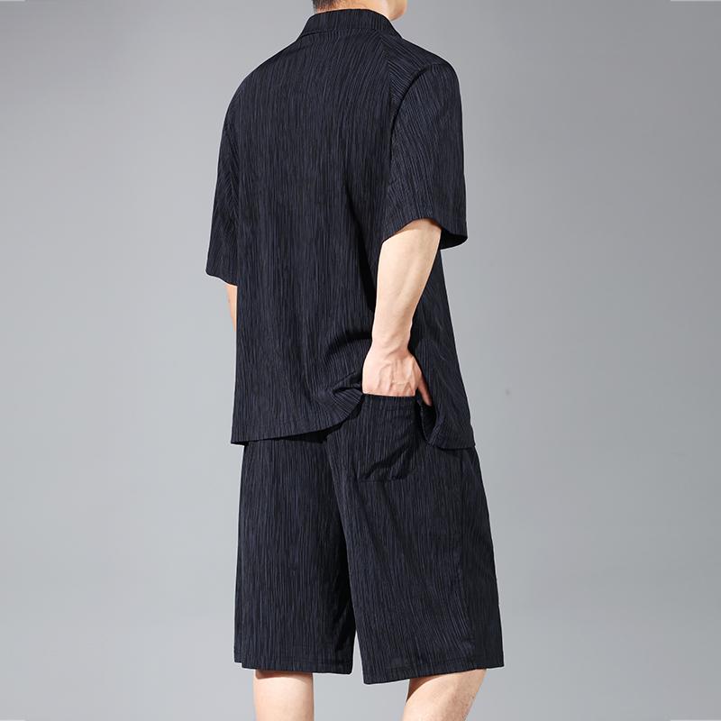 Nadměrná velikost 4XL-10XL Oversized Polo Tričko Letní Šortky Sety Vintage Oblečení Pánské 2dílná Sada